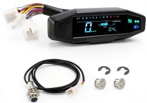 JNXIJ Digital Motorcycle Speedometer LCD 12V Gauge-0